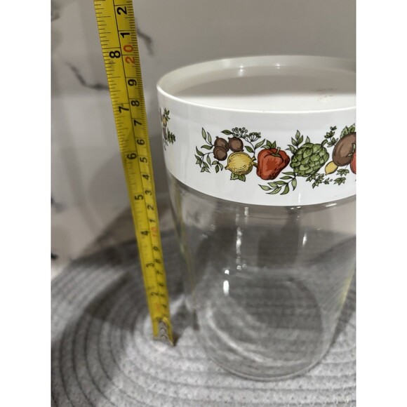 Vintage Pyrex Glass Canister 7.5" x 4.75" Spice of Life USA #8184 - Picture 3 of 4